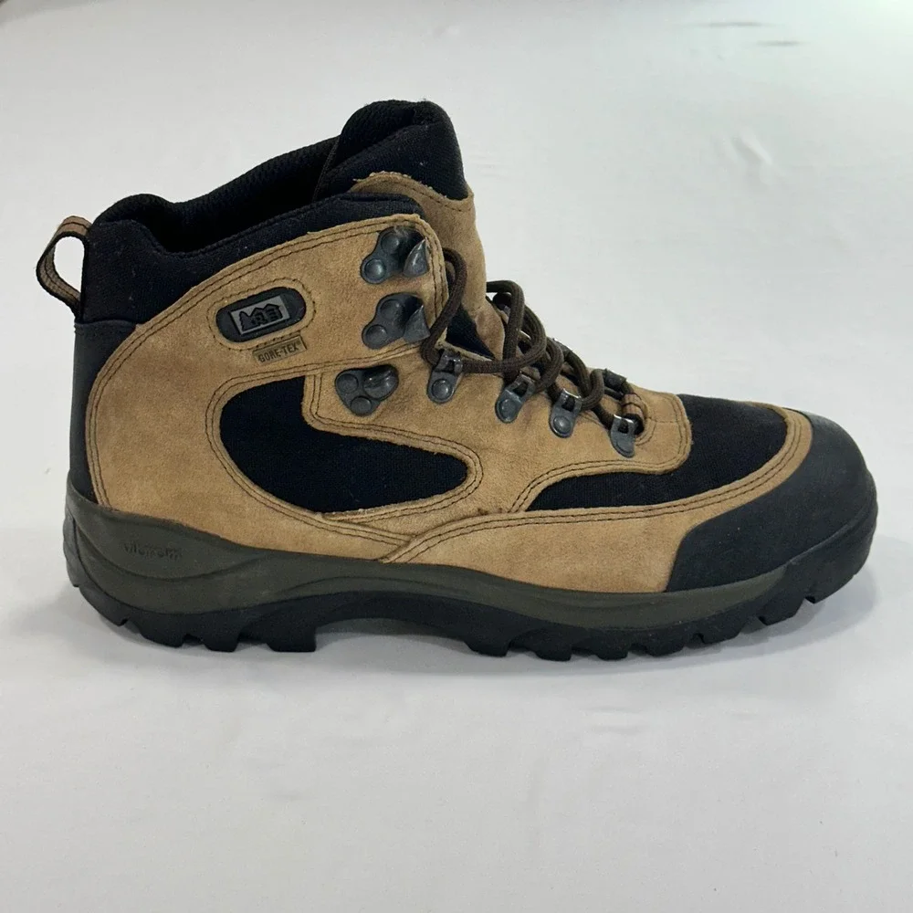 REI Monarch Gore-Tex Hiking Boots Mens 10 Brown Black Vibram Sole | Gorpcore‎